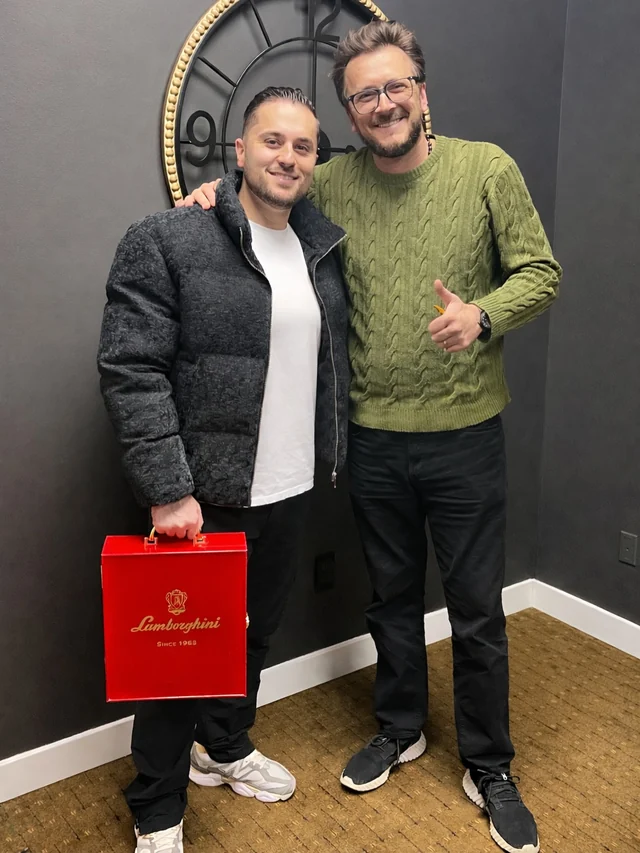 Fadi Akkam with a client at a closing