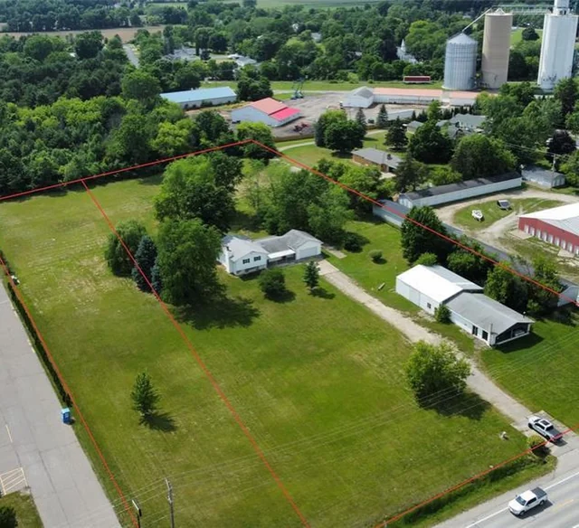 Aerial view of a redevelopment parcel along South M-13
